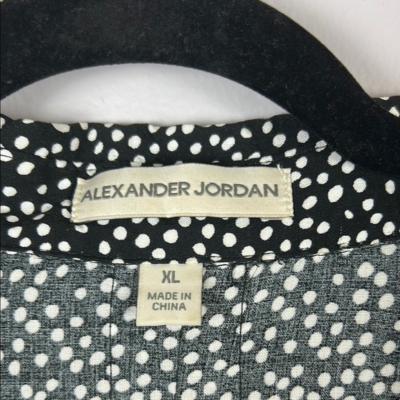 Alexander Jordan Black and White Buttoned Long Sleeve Blouse Size XL - Picture 3 of 9